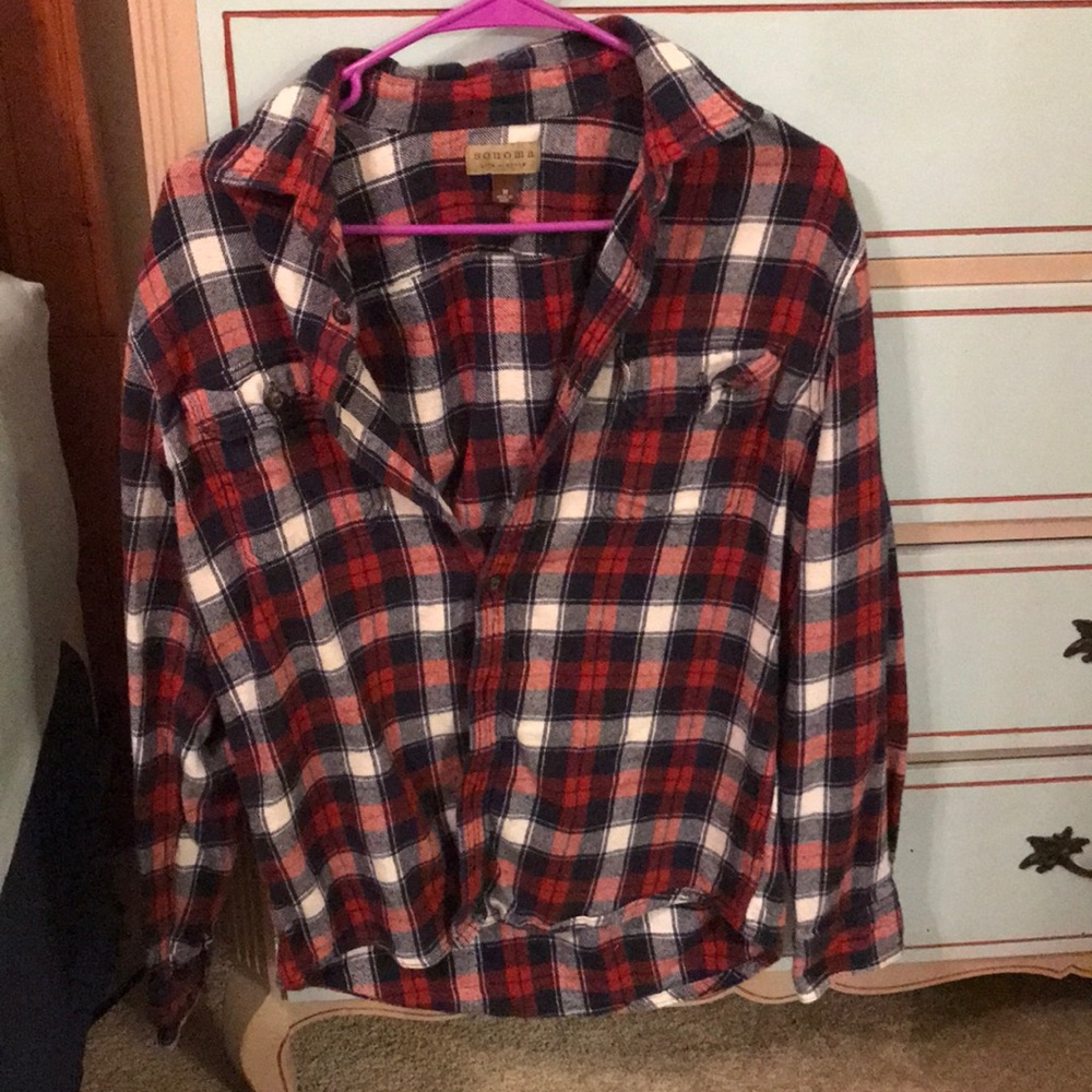 Red, white, and blue flannel